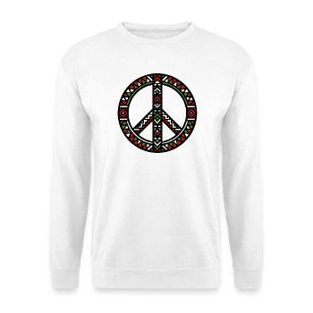 Paix en Palestine Géométrique Tribal Vert Rouge - Sweat-shirt Unisexe - blanc - Devant