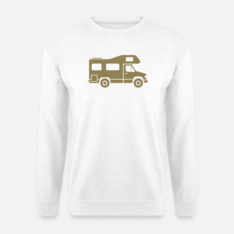 Wohnmobil Silhouette Camping Familie - Unisex Pullover - Weiß