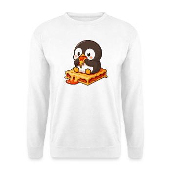Mignon dessin animé pingouin lasagne alimentation fantaisiste - Sweat-shirt Unisexe - blanc - Devant