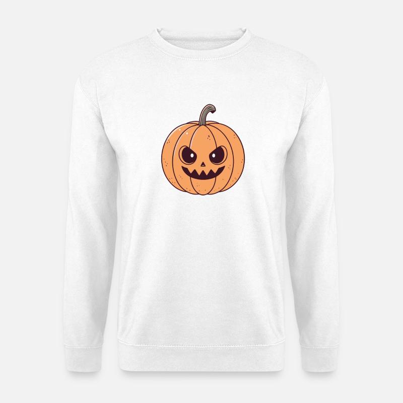Gruseliger Punk-Kürbis - Unisex Pullover - Weiß