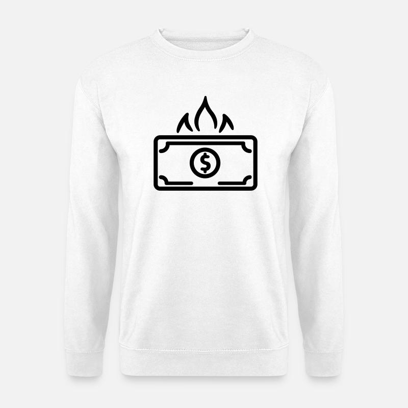 Geld verbrennen - Unisex Pullover - Weiß