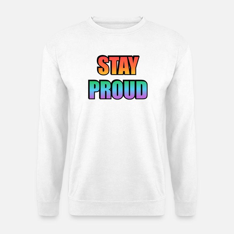 Stay Proud Gradient Text Design - Unisex Sweatshirt - white