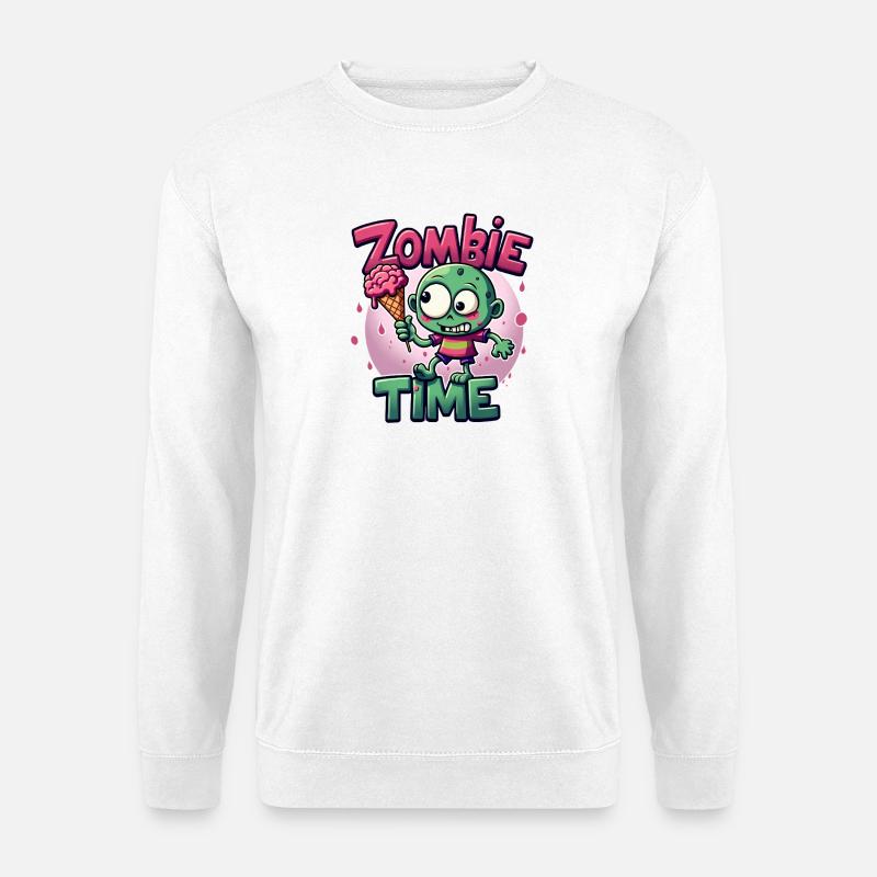 Zombie Time Eiscreme Comic - Unisex Pullover - Weiß