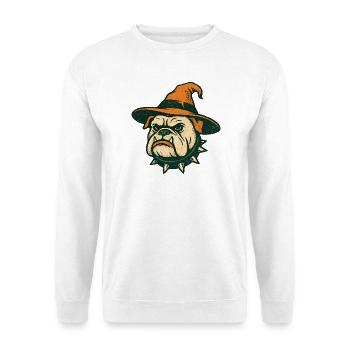 Bulldogge Zauberer Halloween - Unisex Pullover - Weiß - Vorne