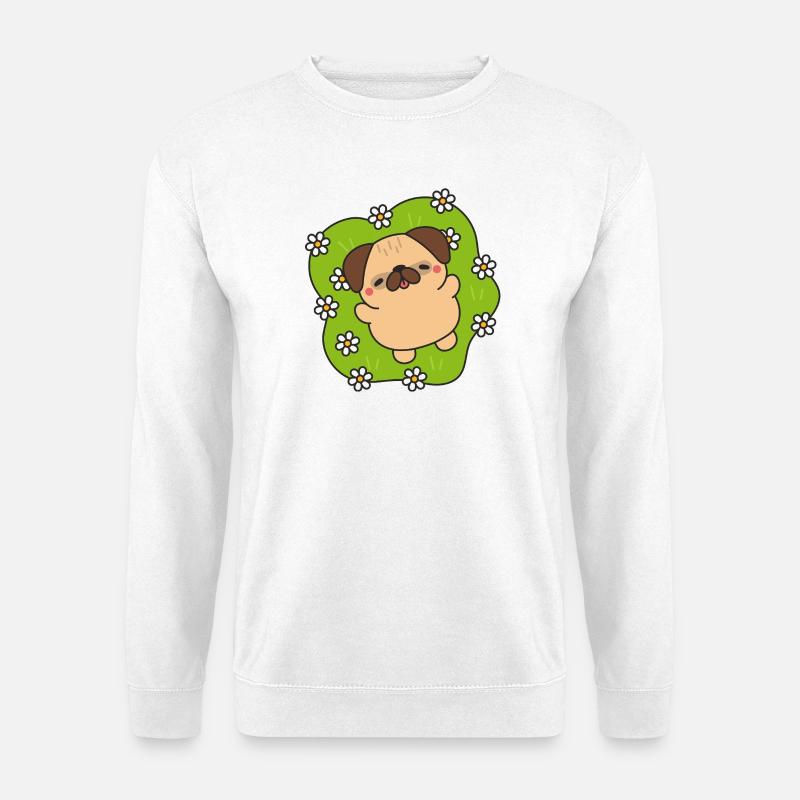 Happy Flowering Mops - Unisex Pullover - Weiß
