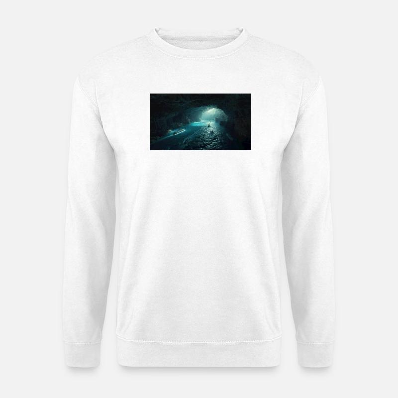Leuchtende Meereshöhle - Unisex Pullover - Weiß