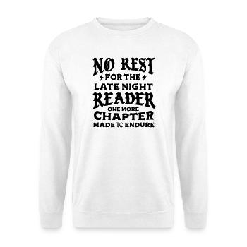 No Rest For the Late Night Reader - Unisex Sweatshirt - white - Front