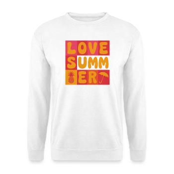 Ich liebe den Sommer - Unisex Pullover - Weiß - Vorne - Alina (178cm) & Michal (187cm)
