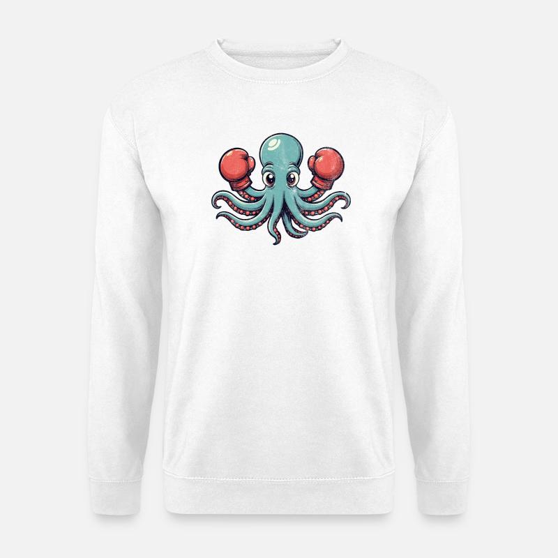 Box-Oktopus - Unisex Pullover - Weiß