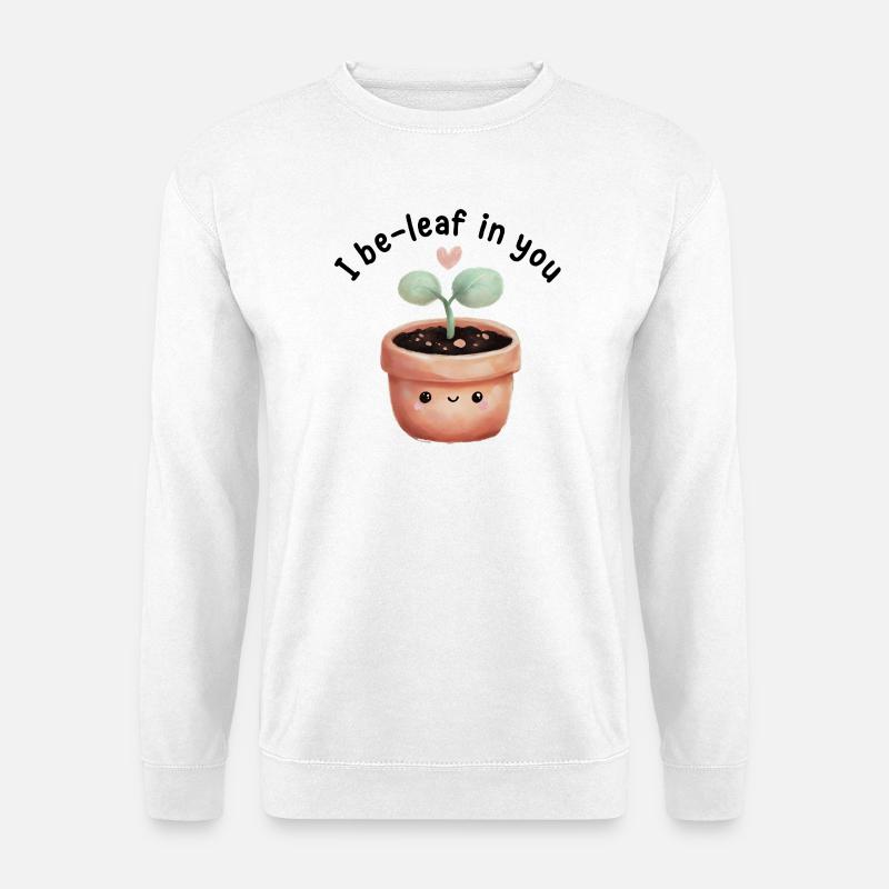 Winzige Sprossenherz-Pflanze - Unisex Pullover - Weiß