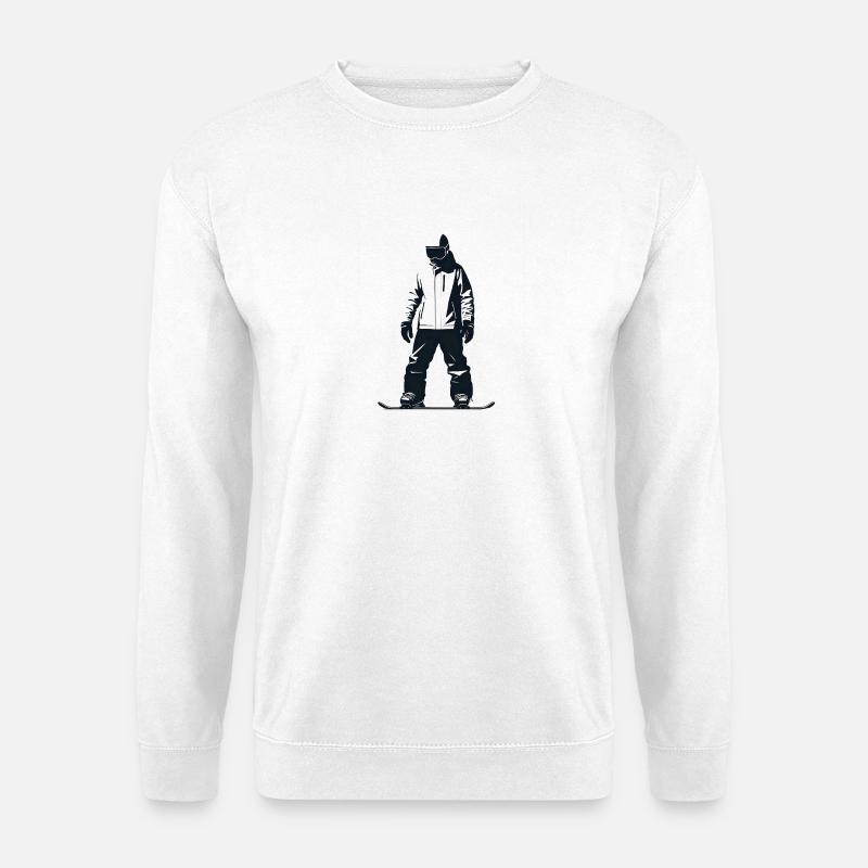 Snowboarder - Cooles Silhouetten-Logo - Unisex Pullover - Weiß