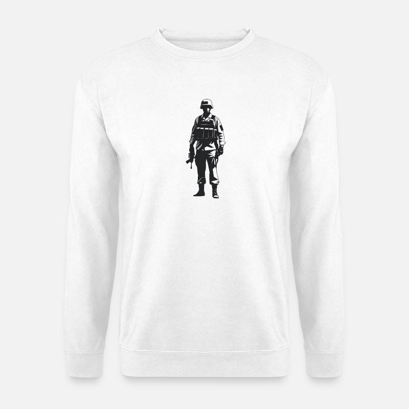 Soldat - Cooles Silhouetten-Logo - Unisex Pullover - Weiß