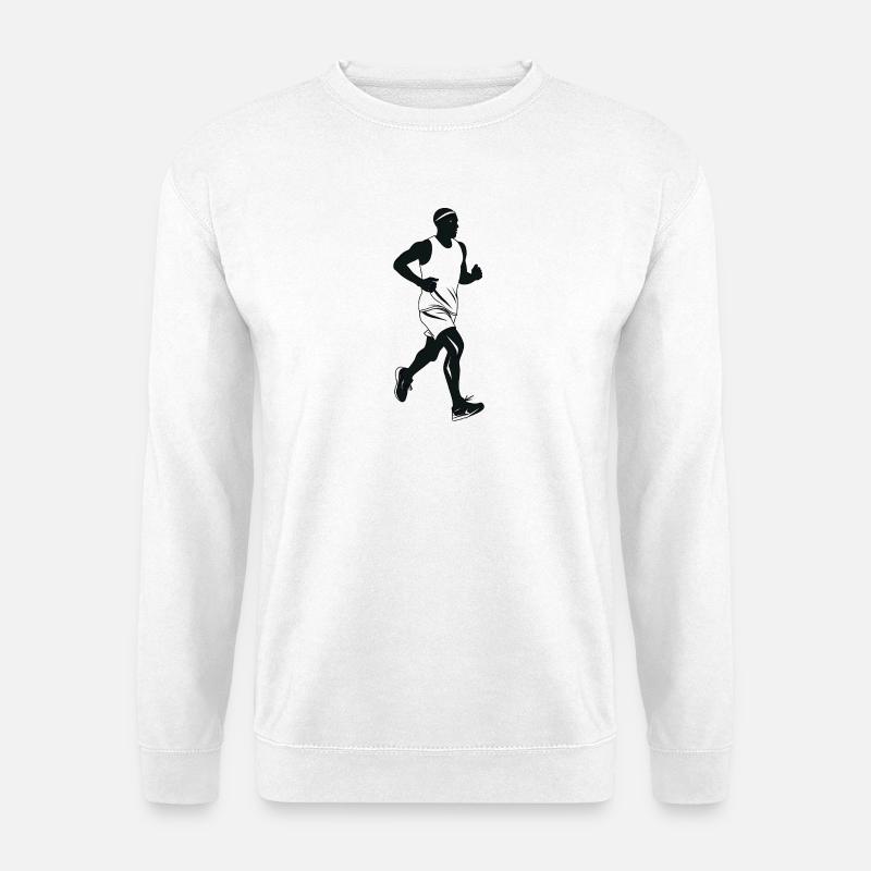 Runner - Cooles Silhouetten-Logo - Unisex Pullover - Weiß