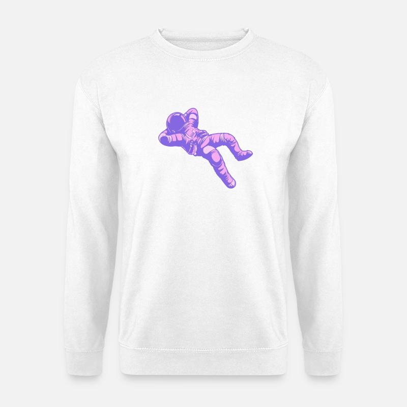 Vaporwave-Astronaut im Lila-Pink - Unisex Pullover - Weiß