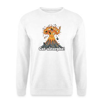 Volcan Cat-astrophe - Sweat-shirt Unisexe - blanc - Devant