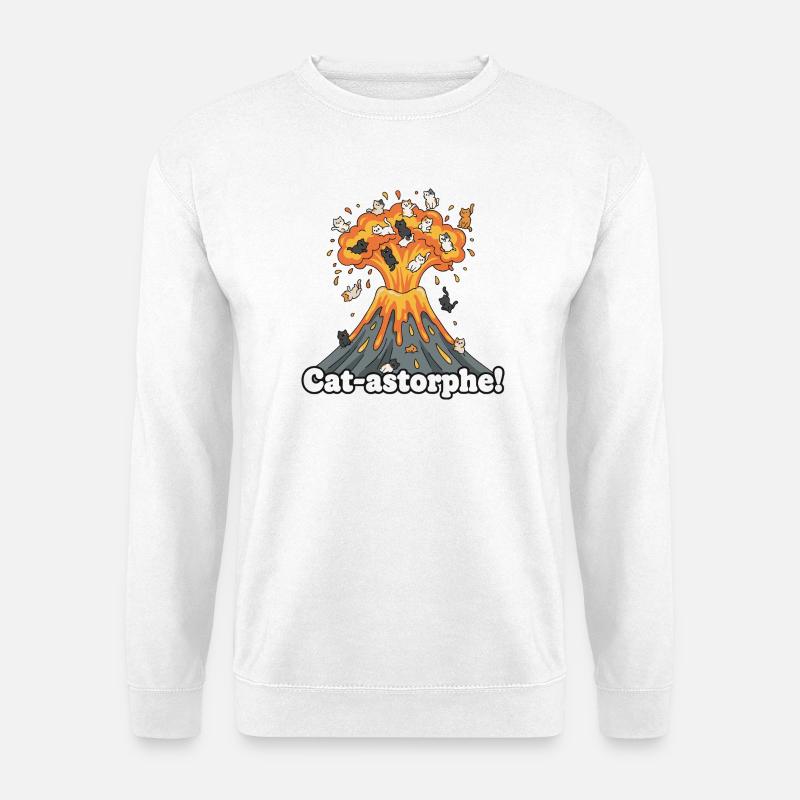 Cat-astrophe volcano - Unisex Sweatshirt - white