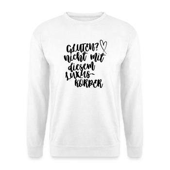 Gluten? Nicht mit diesem Luxuskörper - Unisex Pullover - Weiß - Vorne