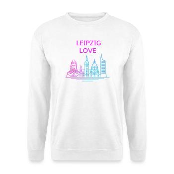 Leipzig Love Skyline Silhouette City Stadt  - Unisex Pullover - Weiß - Vorne