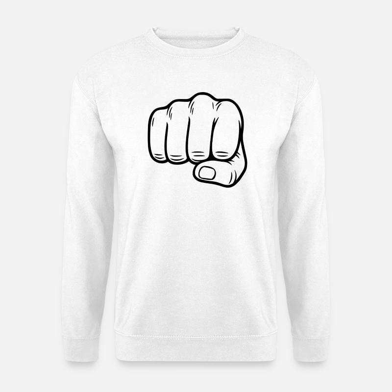 Faust Handzeichen – Fist Symbol - Unisex Pullover - Weiß