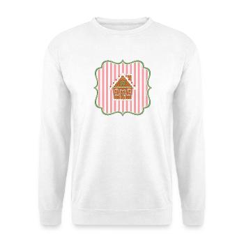 Vintage Gingerbread House Pink White Retro - Unisex Sweatshirt - white - Front