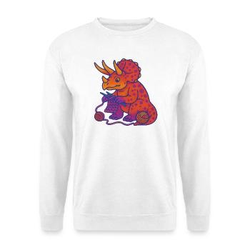 Knit Dino Triceratops Neon Gradient - Unisex Sweatshirt - white - Front