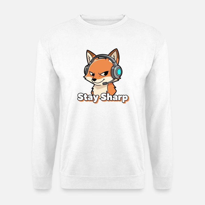 StaySharp Fox Headset - Unisex Sweatshirt - white
