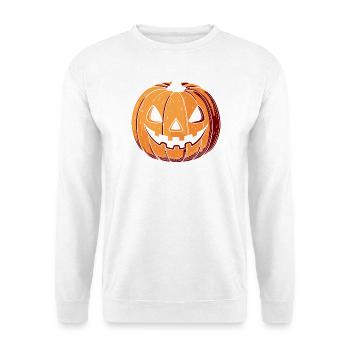 Kürbis Jack O Laterne Ausdrucksstark - Unisex Pullover - Weiß - Vorne