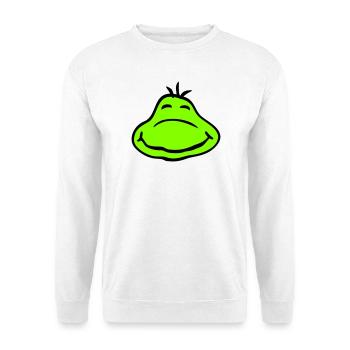 Frosch Kröte lächelt lustig Comic glücklich süß - Unisex Pullover - Weiß - Vorne