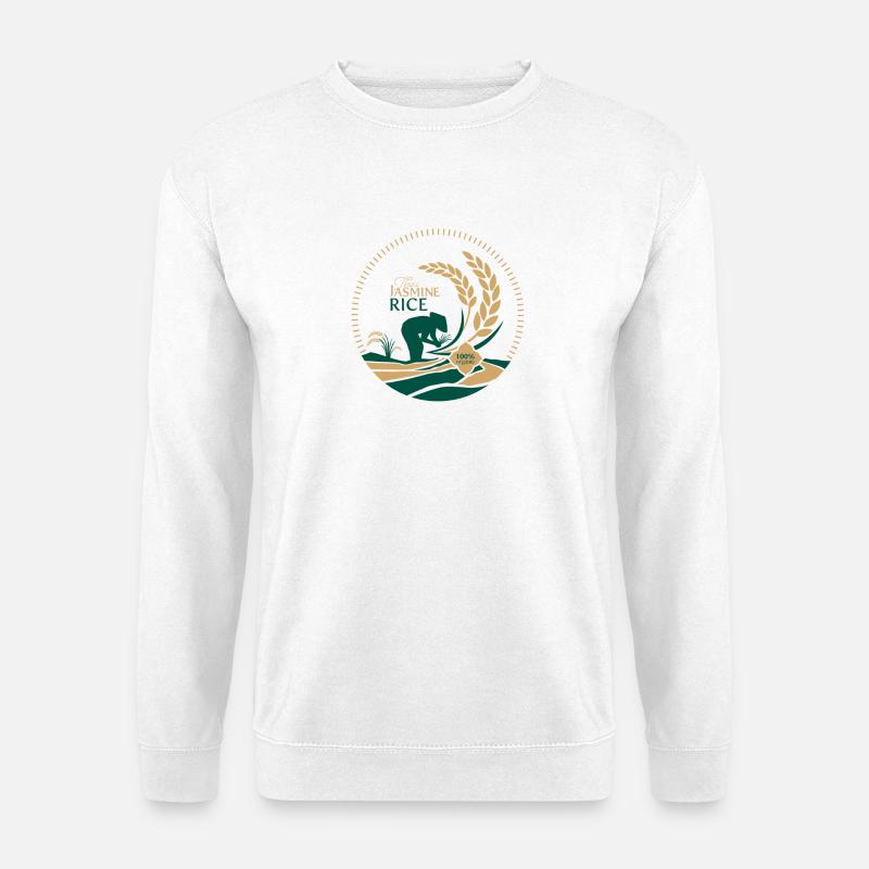Thai Jasmine Rice Logo Organic - Unisex Pullover - Weiß