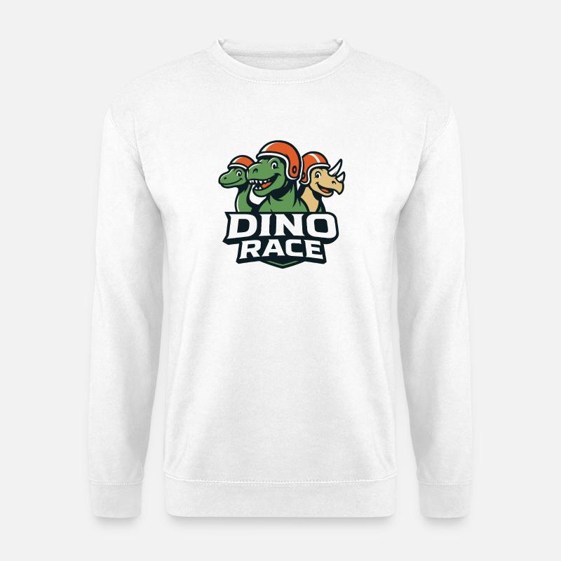 DinoRace Dinosaurier Race Logo - Unisex Pullover - Weiß