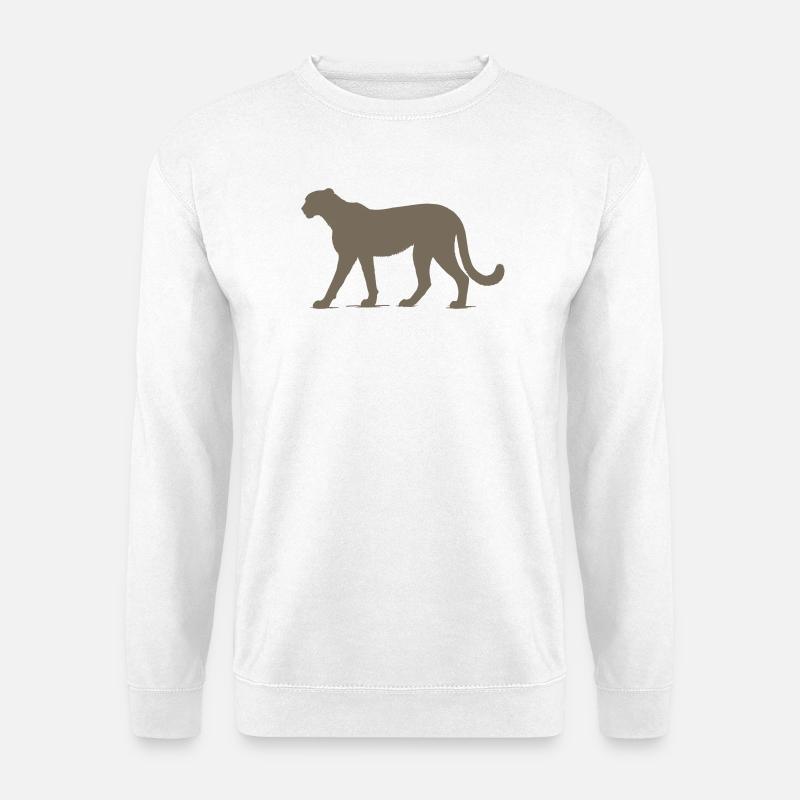 Löwen-Silhouette im Erdtönen - Unisex Pullover - Weiß