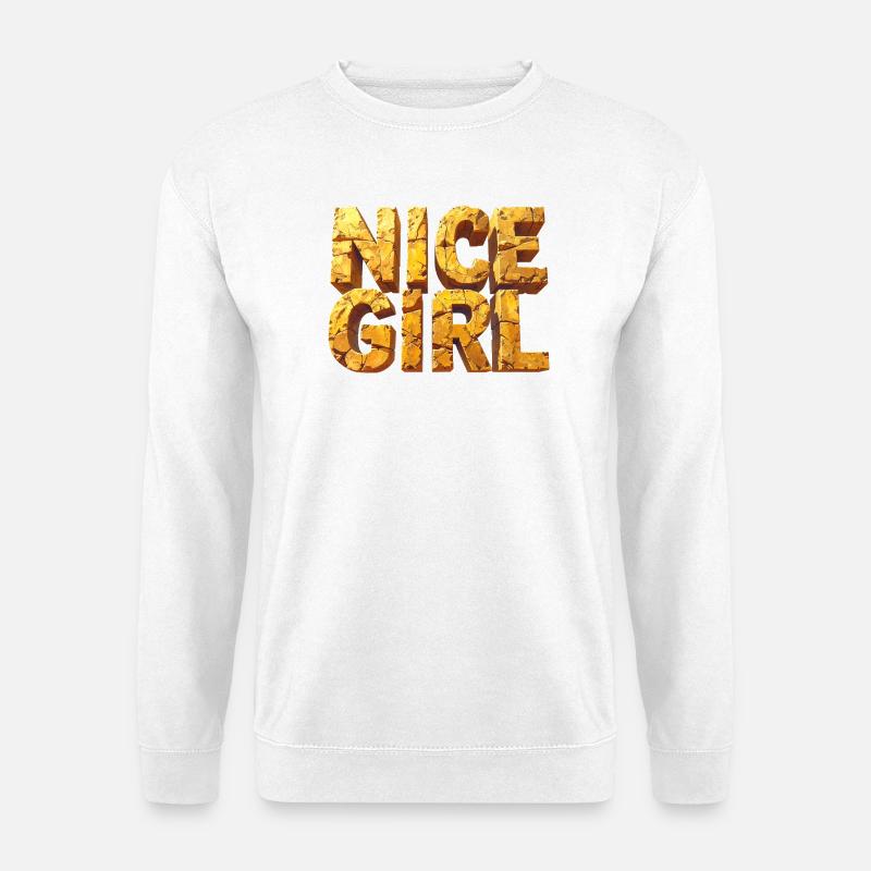 Nice Girl – Monumentale Buchstaben am Himmel - Unisex Pullover - Weiß