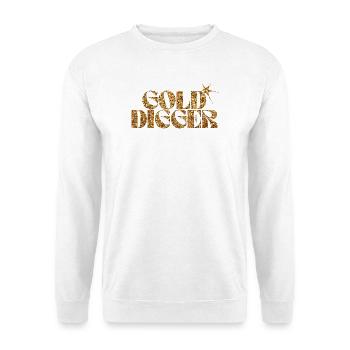 Texte pailleté Gold Digger - Sweat-shirt Unisexe - blanc - Devant