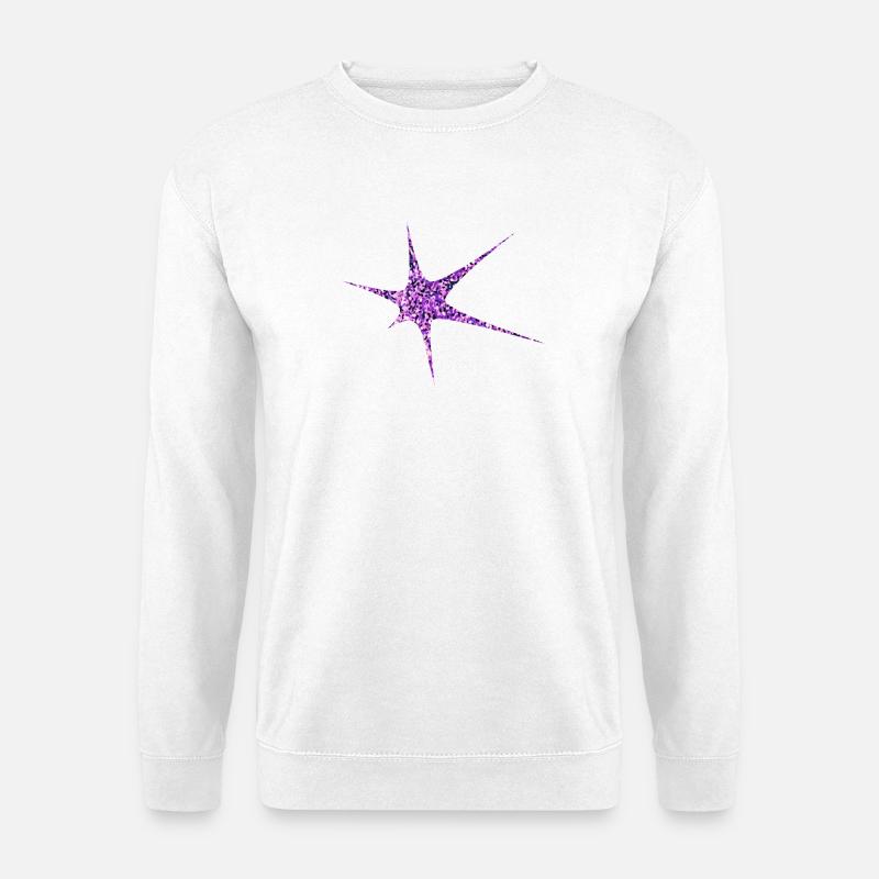 Lila Glitzer Starburst Funkeln - Unisex Pullover - Weiß