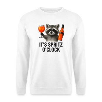 It's Spritz O'Clock Waschbär Party Geschenkidee - Unisex Pullover - Weiß - Vorne