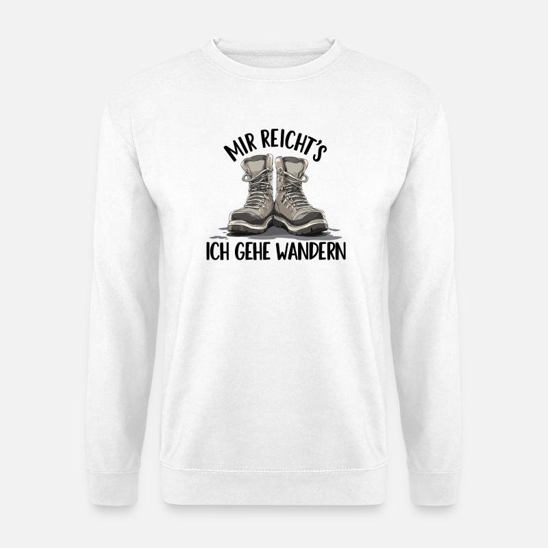 Stiefelduo im Schatten Wandern Wandergruppe Berge - Unisex Pullover - Weiß