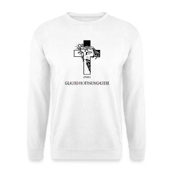 Jesus mit Dornenkrone - Unisex Pullover - Weiß - Vorne