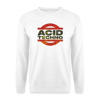 T-shirt à logo techno acide en détresse - Sweat-shirt Unisexe - blanc - Devant