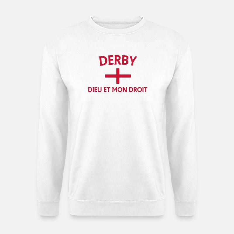 Derby England Flagge Design - Unisex Pullover - Weiß