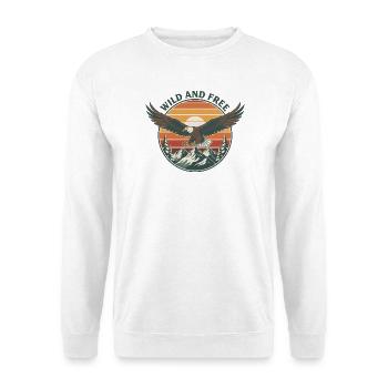 Aigle sauvage et gratuit Rétro Vintage Nature Motif - Sweat-shirt Unisexe - blanc - Devant