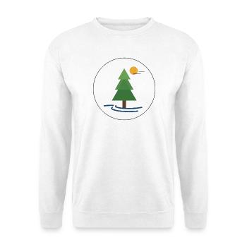 Geometric forest tree with sun - Unisex Sweatshirt - white - Front