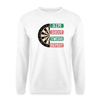 Aim Shoot Wear Repeat Dartboard Style - Unisex Sweatshirt - white - Front