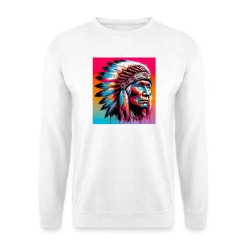Amerikanisch, Indianer, Amerikaner - Unisex Pullover - Weiß - Vorne