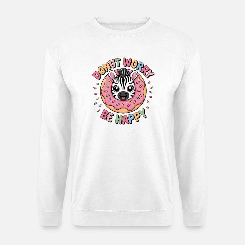 Zebra Donut Candy Dessert Bakery Fun - Unisex Sweatshirt - white