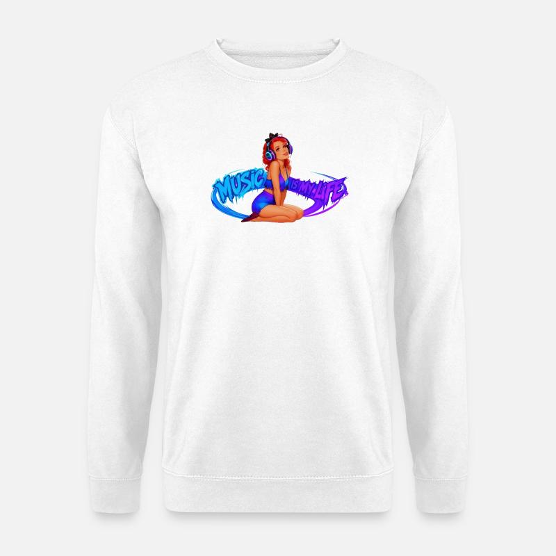 Music_is_My_Life - Unisex Pullover - Weiß