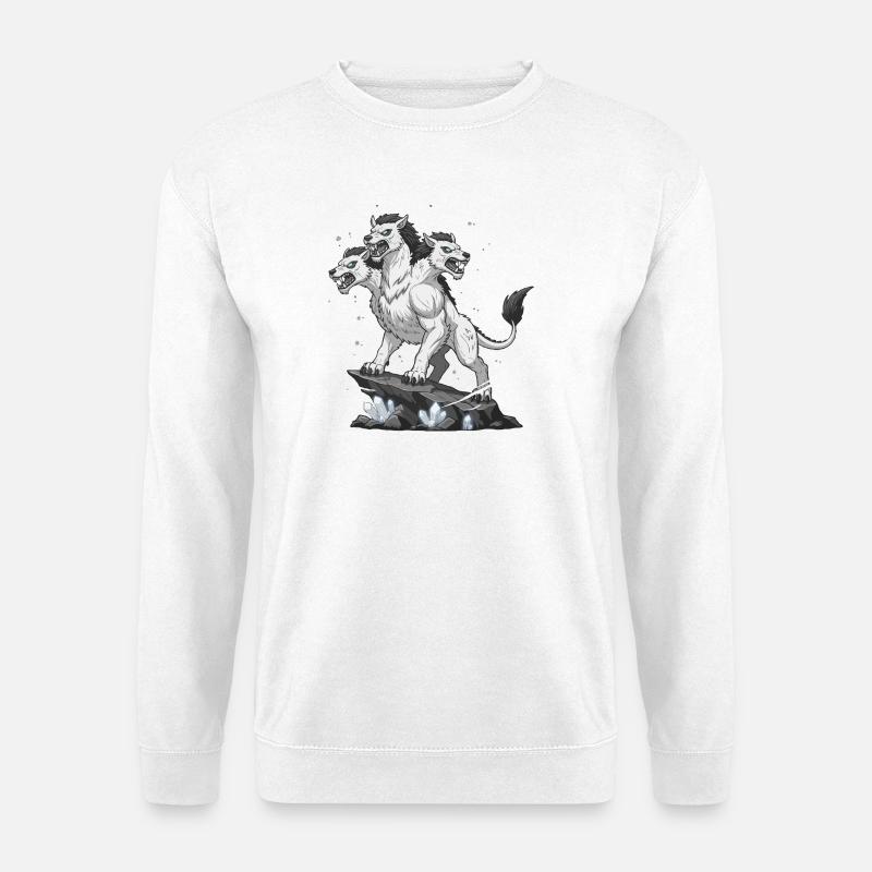 Three-headed monster wolf - Unisex Sweatshirt - white