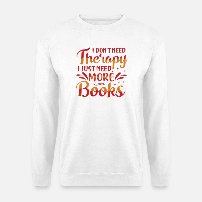 Mehr Bücher Bitte Typografie - Unisex Pullover - Weiß