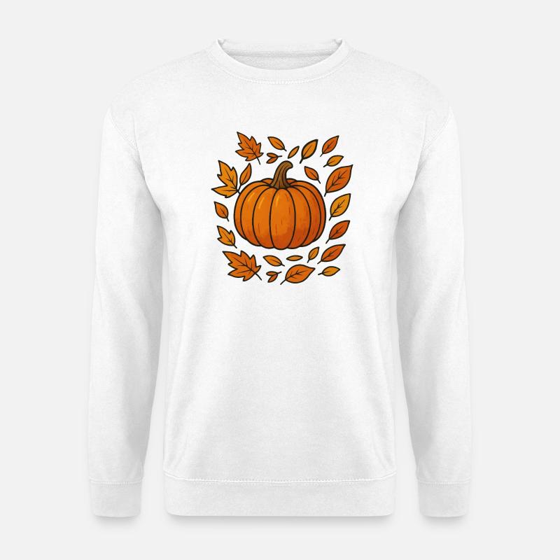 Herbstlicher Kürbiskranz - Unisex Pullover - Weiß