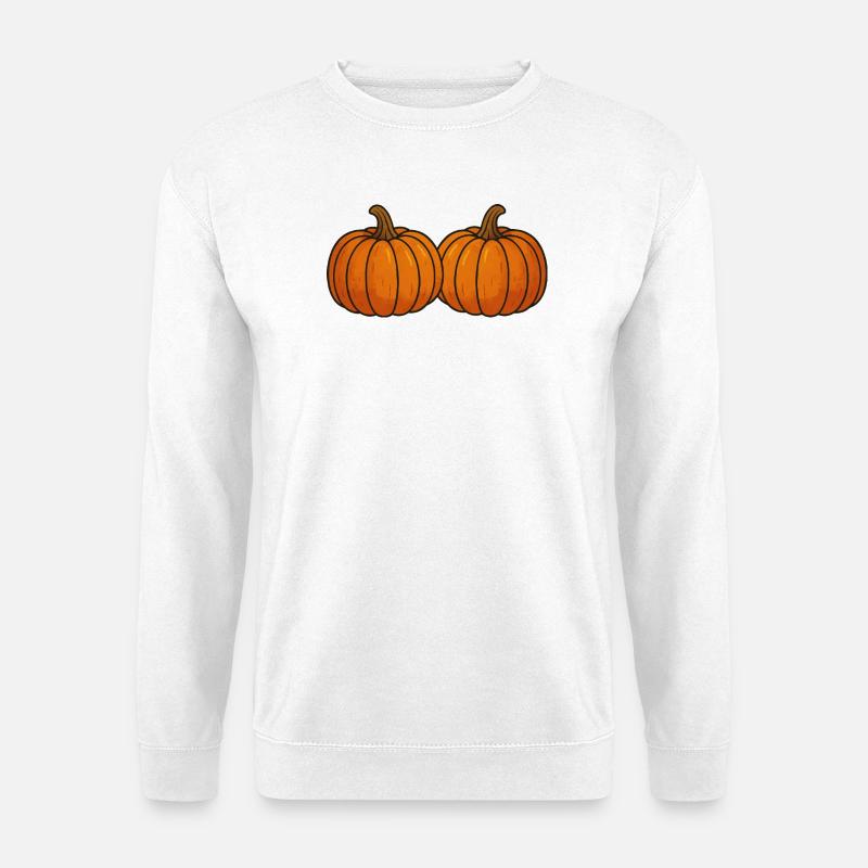 Zwei Kürbisse im Herbstlicht - Unisex Pullover - Weiß