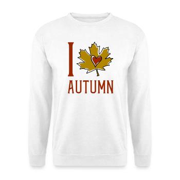 Herbstblatt Herzmotiv - Unisex Pullover - Weiß - Vorne